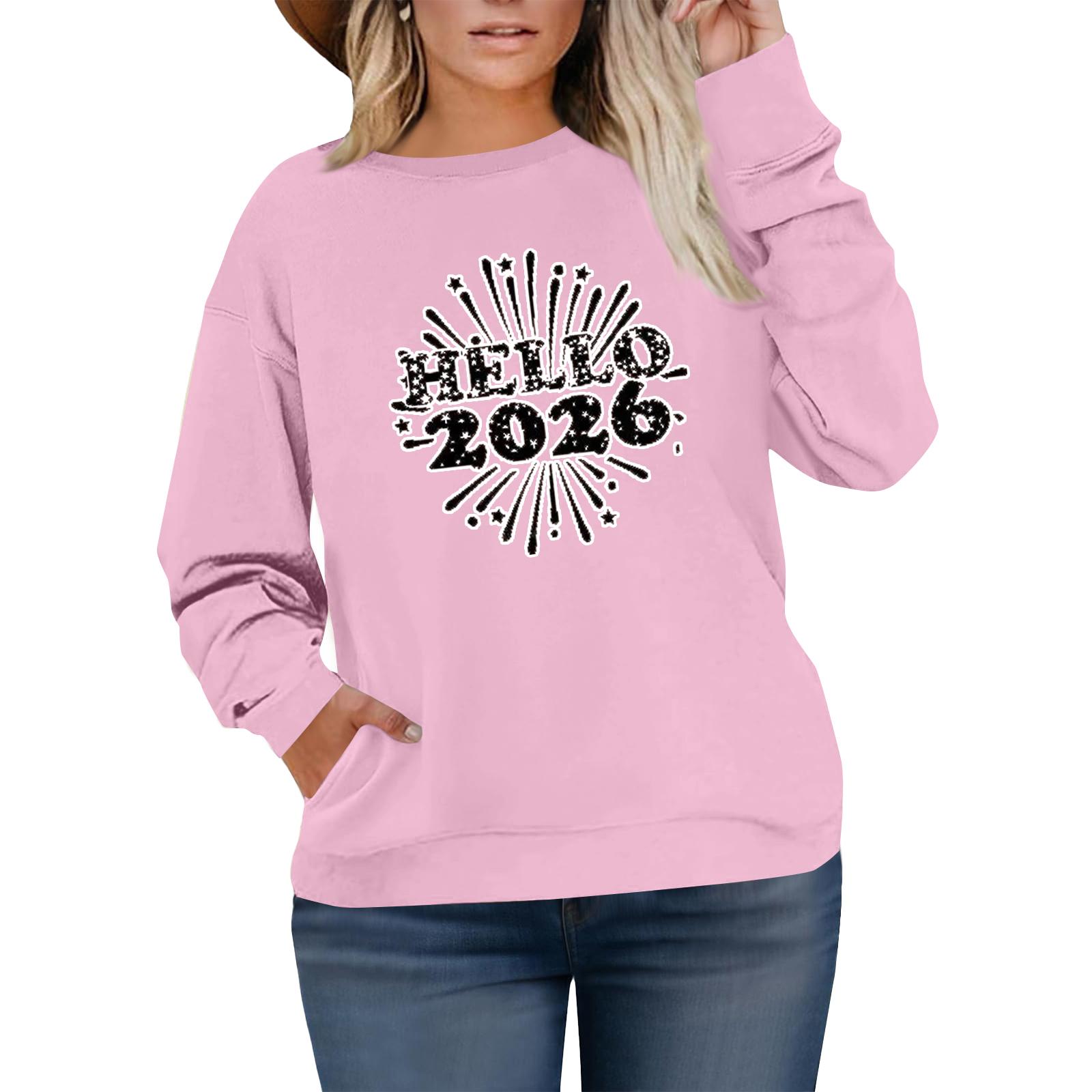 

Женский модный повседневный пуловер большого размера с длинным рукавом и принтом L розовый