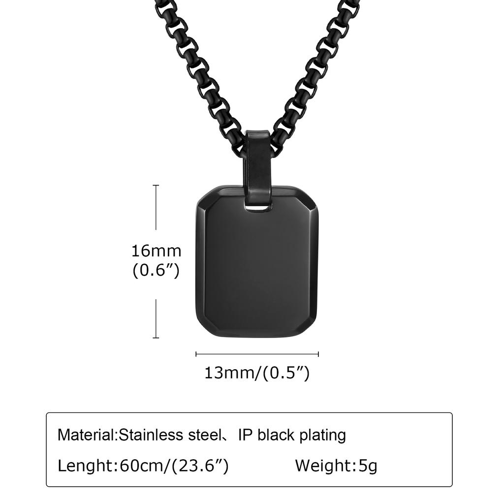 Stylish A-Z 26 Letters Necklace for Men Boys,Waterproof Stainless Steel Square Pendant Necklace,Initals Alphabet Collars Gifts