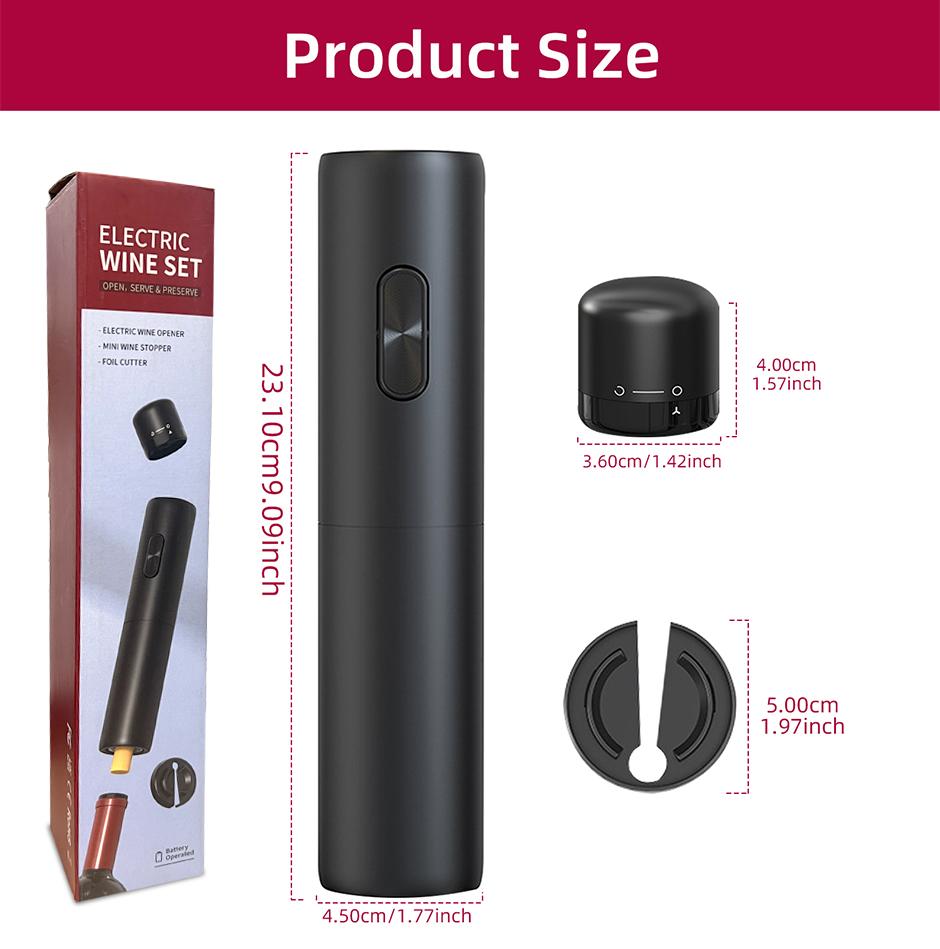 Electric Wine Bottle Opener Automatic Red Wine Corkscrew Wine Opener Wine Battery Bottle Opener Tools Kitchen Products чёрный