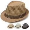 Jazz Hat Hollow Design Breathable Summer Sun Protection Hat with Ribbon Decor Wide Brim Straw Hat Outdoor Cycling Versatile Headwear