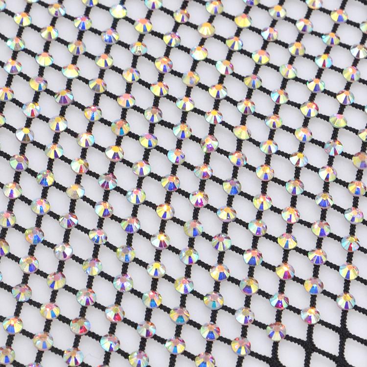 Dehnbares elastisches Netzgewebe-Besatz Hotfix Kristallglas Strass-Besatz Netzgewebe für Schuh-Bekleidungszubehör