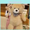Bear Oversized Teddy Plush Toy With Checkered Bow Decoration For Kids Gift