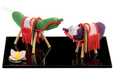 [Hasegawa for the Buddhist Altar] Obon Supplies, Obon Decoration, Crepe, Cow and Horse Decoration, Premium Lotus Flower Offering, Made In Japan, For