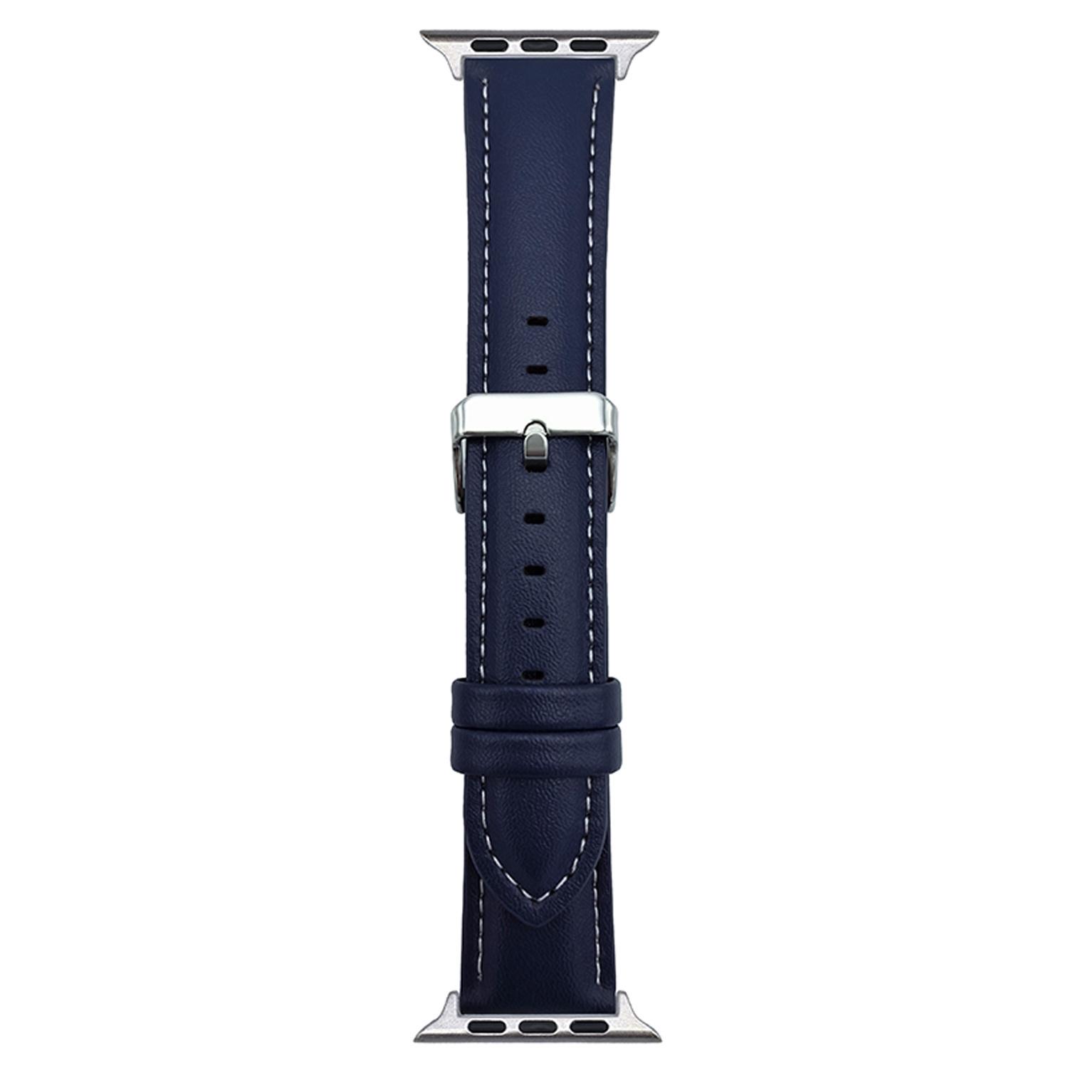 

Watch Band for Apple Watch Series 10 Ultra 9 8 7 SE 6 5 4 3 2 1 46mm 49mm 45mm 44mm 42mm Nappa Texture Leather Wrist Strap Midnight Blue