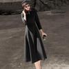 Elegant V-Neck Long Sleeve Belted Midi Dress