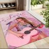 Pink Guitar Lover Carpet Rug Soft Washable Antislip Home Living Room Sofa Mats Personalized Christmas Rug