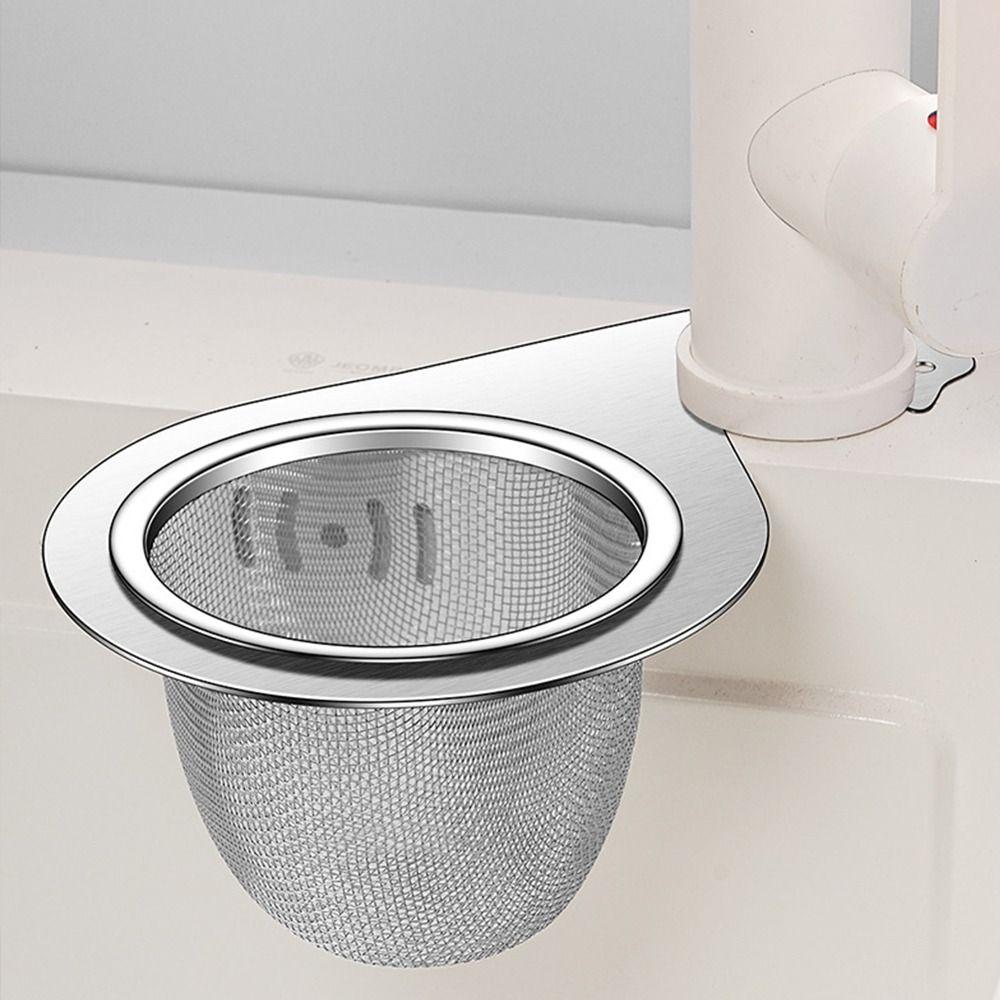 Stainless Steel Sink Drain Basket Dry And Wet Separation Filter Storage Shelf Hanging Basket