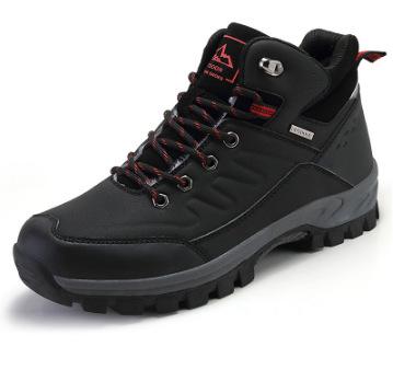 High-top velvet thermal snow boots High-top men's lace-up sports shoes Outdoor hiking shoes
