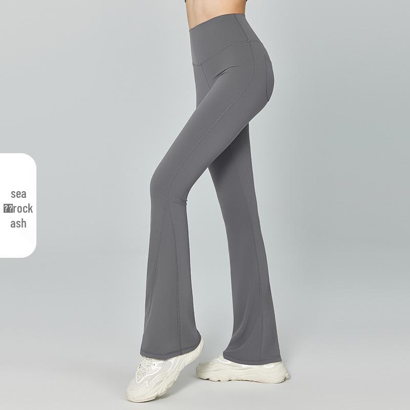 

Премиальные женские персиковые брюки клеш для йоги - высокая талия, бесшовные, утягивающие леггинсы с широкими штанинами Extra Large