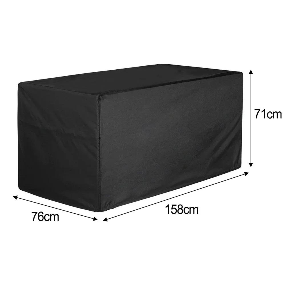 1PC Outdoor Storage Bench Deck Boxes Covers 210D Oxford Fabric Deck Box Cover 123*62*55cm/130*60*71cm/158*76*71cm Black Covers