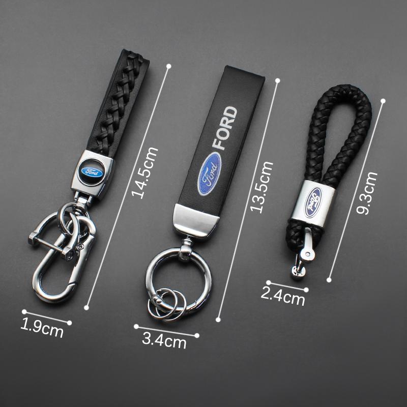 FENK5 For Ford Focus 2 3 1 MK2 MK3 MK1 Fiesta Ranger Mondeo Fusion Kuga Metal/Leather Car Logo Keychain Keyring Key Holder Accessories