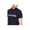 Tommy Hilfiger Classic Versatile Business Casual Embroidered Logo Comfortable Fitted Short Sleeve Polo Shirt Men tops Navy 78JA892-410