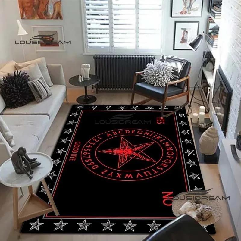 Devil Satan Lucifer Sacrifice Carpet and Rug Goat Baphont Rug Living Room Bedroom Area Carpet Study Porch Bedside Non-slip Mat