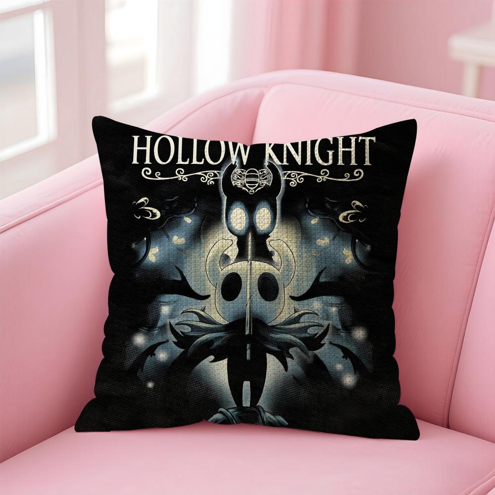 Game HHollow Knight Cushion Cover Natural Linen Pillow Case DoubleSided Print Decorative Sofa Pillowcase Home Decor Gift