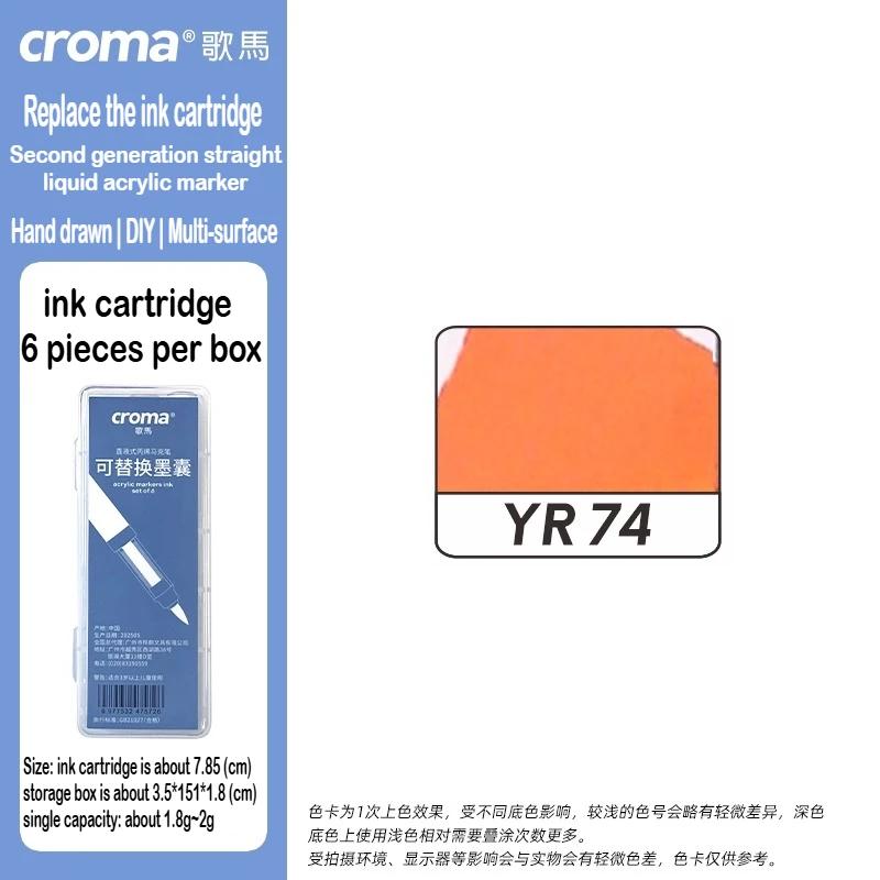 Croma 160/24 Color Replaceable Ink Refill Liquid Soft Tip Acrylic Marker Non Toxic Waterproof School Office Supplies Stationery