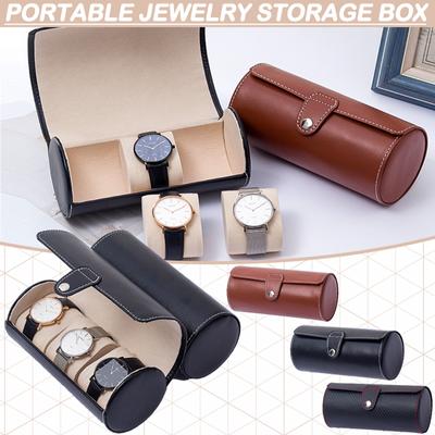3 Slot Watch Box Travel PU Leather Roll Case Jewelry Storage Collector Organizer