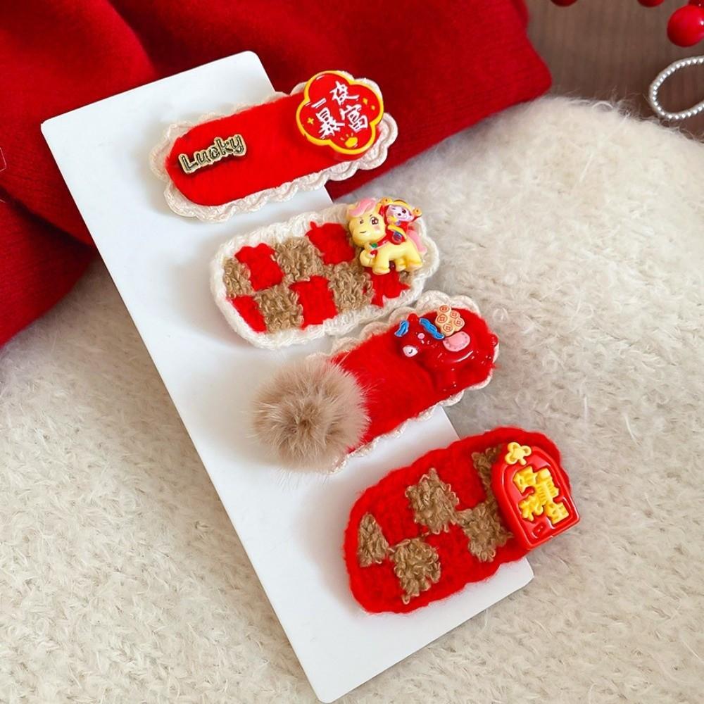 Hair Clip Chinese Yuanbao Horse Hairpin Hanfu New Year Red Hairpin  Horse New Year Gift