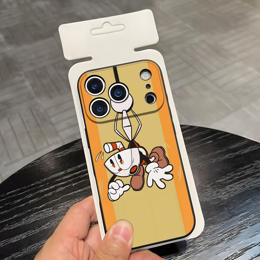 

C-Cuphead-tapiz Phone Case For IPhone 17 Air 16 E Pro Max 15 14 13 Mini 12 Pro 11 Max Plus Black Soft Shell iPhone17 Air