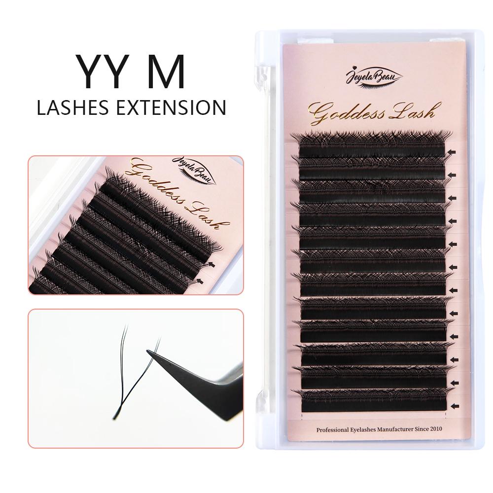 Goddess YY Shape Lashes C D CC M L Curl Individual Eyelash Extensions Brazilian Premade YY Volume Fan Lashes Natural Soft