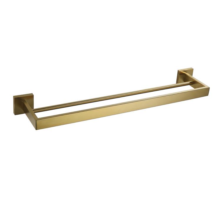 304 Stainless Steel Bathroom Set: Square Rack, Coat Hook, Toilet Paper Holder, and Brush