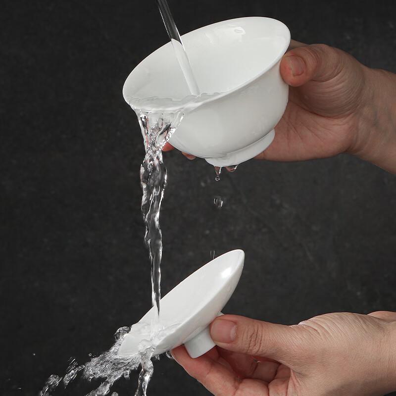 Jingdezhen Ceramic White Porcelain Gaiwan Tea Cup