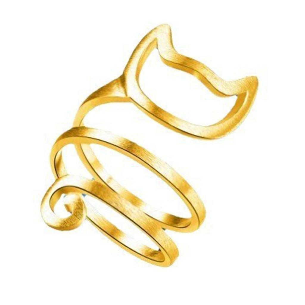 Creative Cat Crochet Hook Rings Adjustable Knitting Loop Rings Tail Accessory Fashionable Jewelry for DIY Enthusiasts