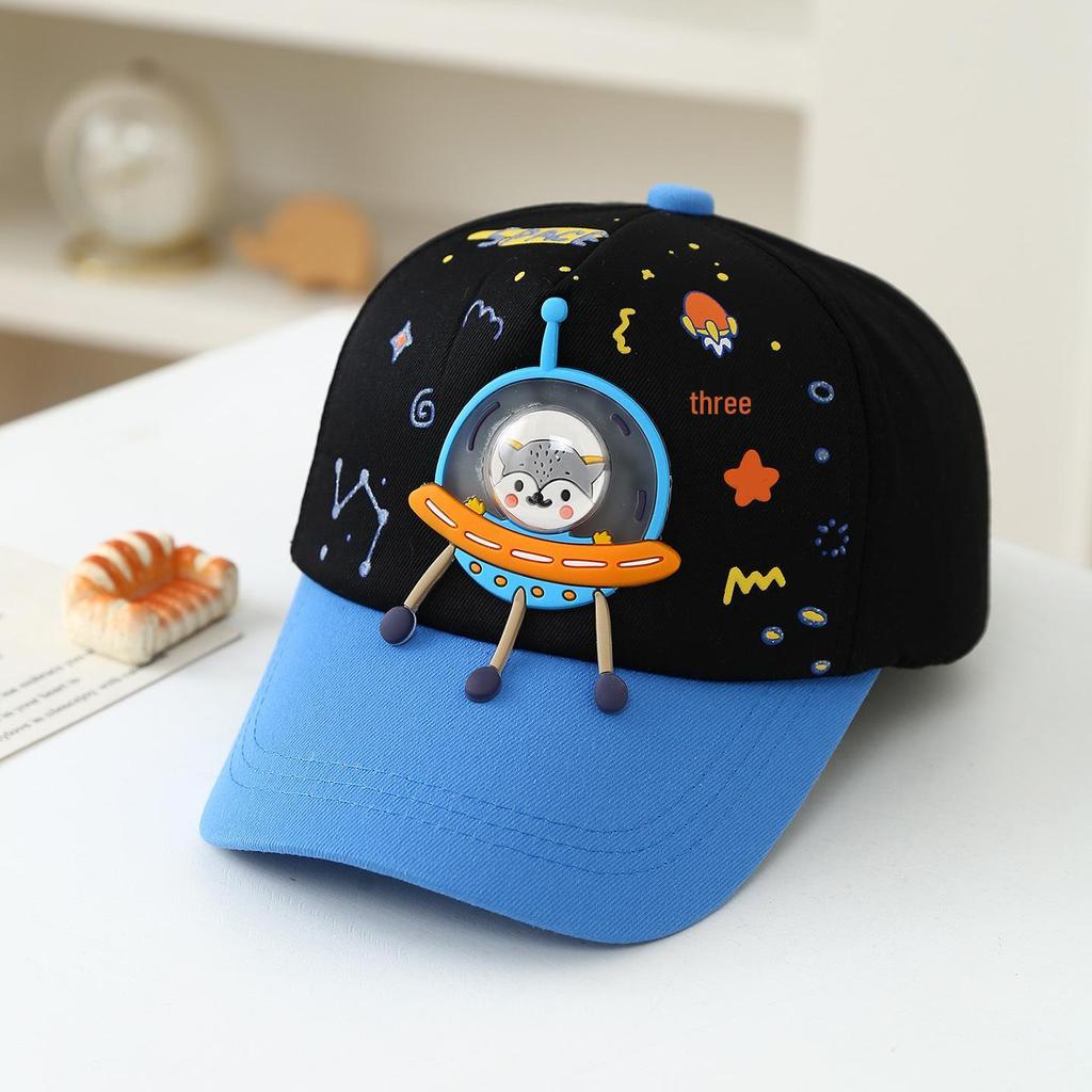 Korean-Style Kids' Cute Cartoon Spaceship Baseball Cap with Sun Protection