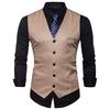 Gilet Gilet da Uomo Moda Colore Unico Monopetto Business Casual