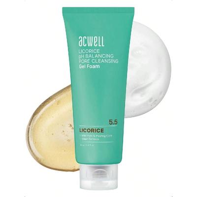 Acwell Lakritz PH-Ausgleichender Porenreinigungs-Gel-Schaum 160ml - Sanfter, Hypoallergener Gesichtsreiniger Für Klare, Glatte Haut