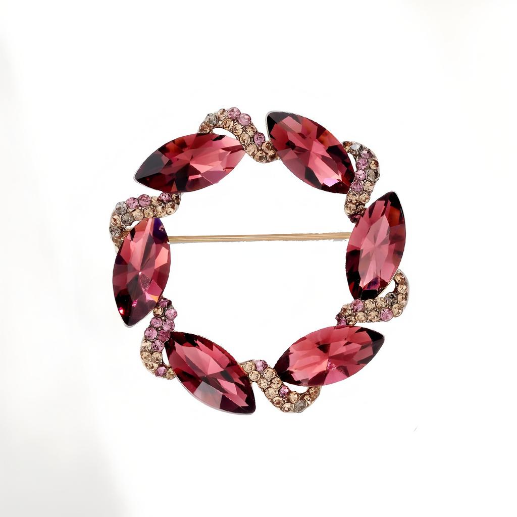 Sapphire Flower Brooch - High-end, Exquisite Crystal Flower Wreath Pin, Unique Design, Rare Piece.