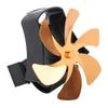 6 Blade Magnet Wall Mount Heat Powered Stove Fan Pipe Fireplace Fan Magnetic Installation for Wood Log Burners Gold