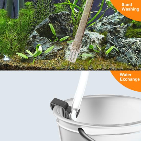 Fish Tank Vacuum Gravel Cleaner with Hose Flow Control Valve Filter Pipe Fixture Clamp Aquarium Water Changer Siphon Pump Sand Vacuum Cleaner
