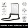 Rechargeable Foldable Neck Magnifier with LED Light, Hands Free Magnifying Glass for Close Work, Crafting, Repair, Low Vision