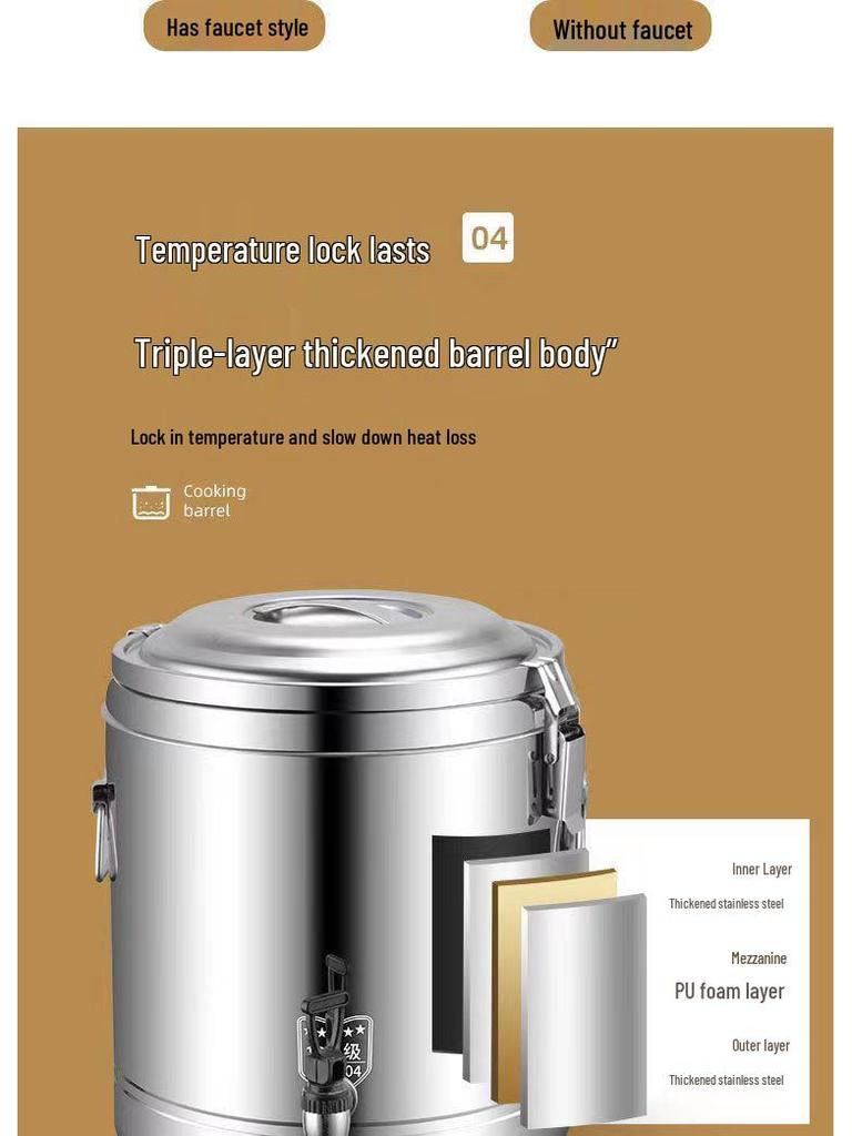 Extra-Dicker Isolierter Eimer mit Großer Kapazität für Reis, Sojamilch, Milchtee, Tofu und Suppe