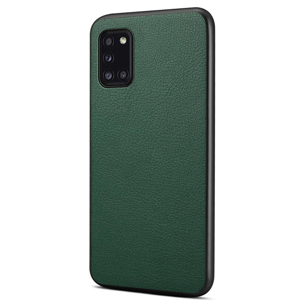 For Samsung Galaxy A31 Case Calf Texture Soft Leather Back Cover