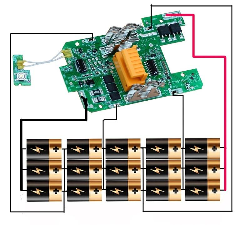 15*18650 Replacement For Makita BL1830 BL1840 BL1850 BL1860 18V Li-Ion Battery BMS PCB Charging Protection Circuit Board Plate