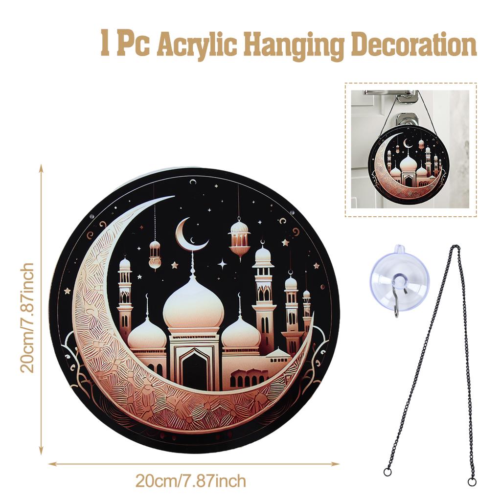 Eid Mubarak Acrylic Hanging Ornaments Ramadan Kareem Ramadan Decoration for Home 2025 Islamic Muslim Eid Al-Fitr Party Supplies