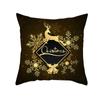 New Black Hot Stamping Christmas Pillow Cover Golden Elk Christmas Tree Sofa Cushion Cover Home