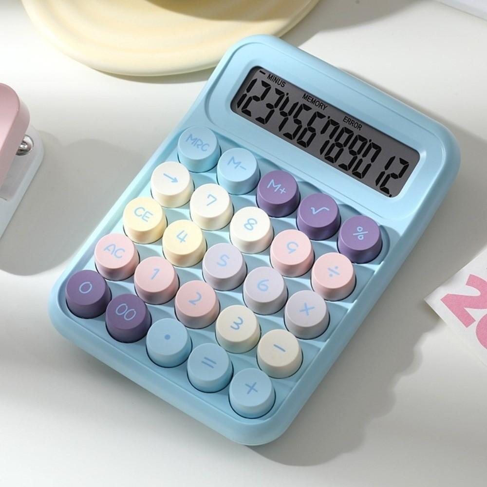Large LCD Display Mechanical Key Calculator ABS Material Portable Calculator Home