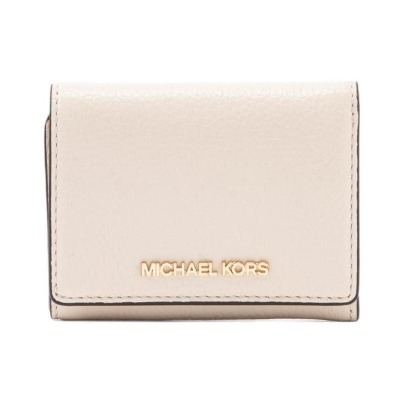 MICHAEL KORS Jet Set Travel Logo Snap Closure Pebbled Leather Wallet Medium Women s Cream белый