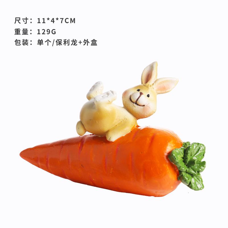 Easter Decorations, Ins, Cute Easter Ornaments, Rabbit Radish Resin Ornaments, Party Home Decorations, Holiday Gifts