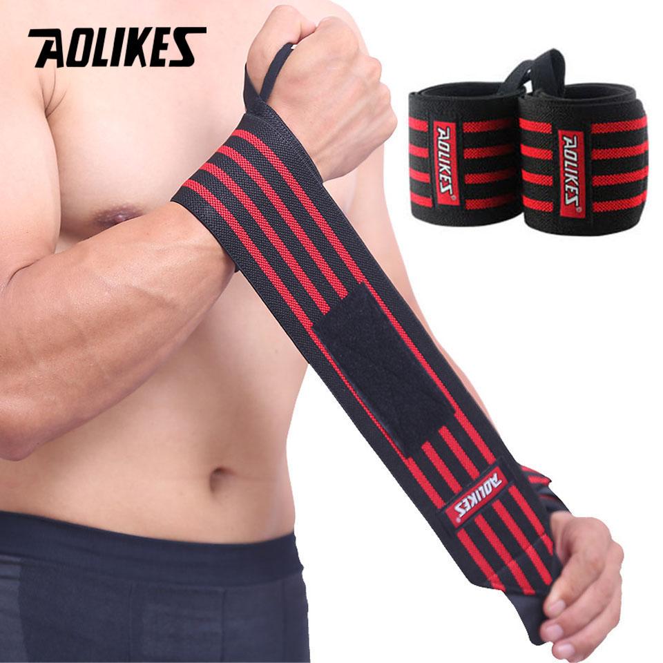 Aolikes 1 Pair Wristband Wrist Support Weight Lifting Gym Training Wrist Support Brace Straps Wraps Crossfit Powerlifting