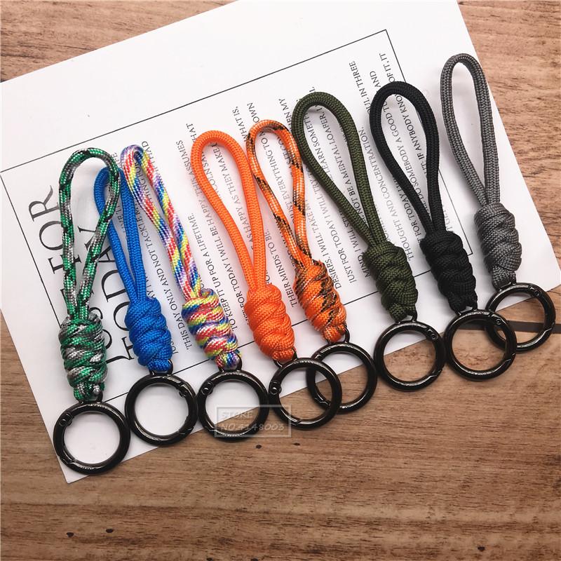 Paracord Geflochten Gewebt Schlüsselanhänger Anti-Verlust Telefon Ring Seil Riemen Lanyard Telefon Anhänger Kamera Seil Handy Schlüsselbund