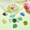 UR URLIFEHALL 100 Pcs Czech Glass Leaf Beads Colorful Leaves Beads Charms Top Drilled Beads for DIY Jewelry Crafts Earring Keychain Making