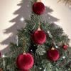 5/10Pcs Velvet Christmas Ball Ornaments Red White Xmas Tree Hanging Pendants Diy Home Party Christmas Decoration  Year Gifts