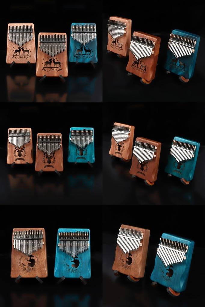 JINSELF Kalimba, 17-Key Beginner Set, Pre-Tuned, Sheet Music, Beginner's Guide, Case, Finger Cots, Musical Instrument, Thumb Piano for Kids,