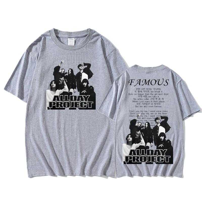 ALLDAY PROJECT Potiskové tričko Hip Hop O-výstřih Tričko Gotické Vysoce kvalitní Tričko Krátký rukáv Oblečení Bavlna Topy