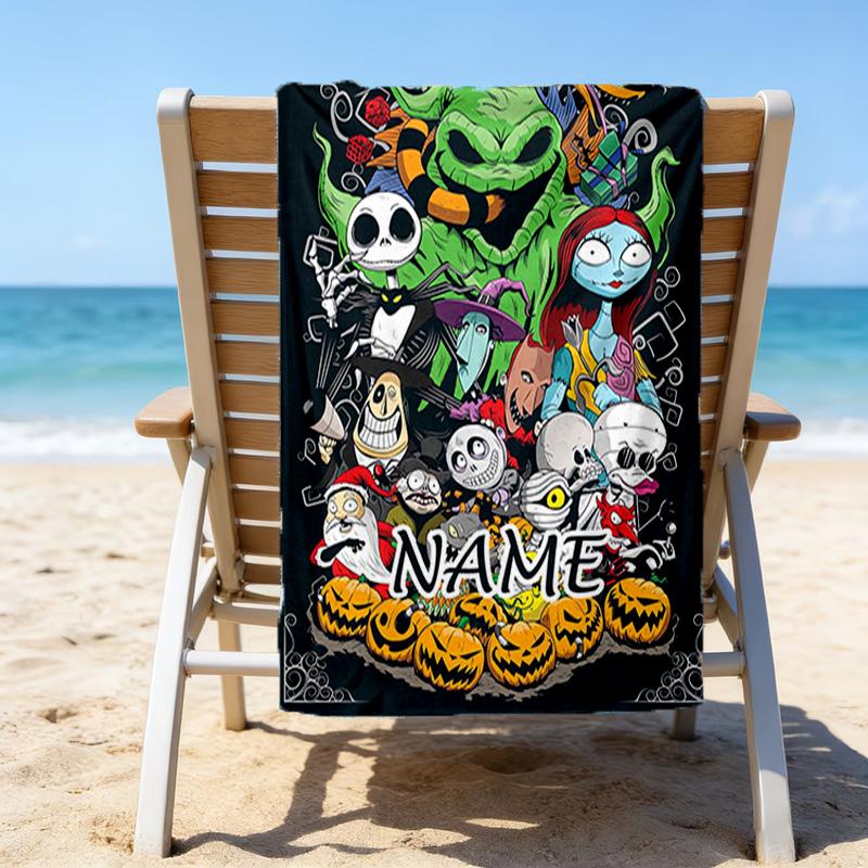 1pc Jack1 Beach Towel with Custom Name, Beach/Swimming/Bath/Picnic/Camping Towel, Suitable for Seaside Beaches