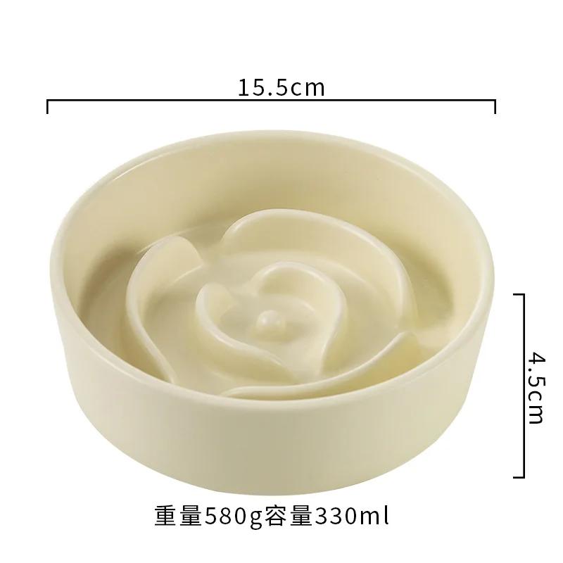 Slow Feeder Cat Bowl Ceramic Cat Food Bowl for Cervical Spine Protection Anti-choking Cat Slow Feeding Dish Bowl Pet Supplies