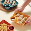 Large Square Dumpling Plate With Vinegar Space Snack Platter Creative Separated